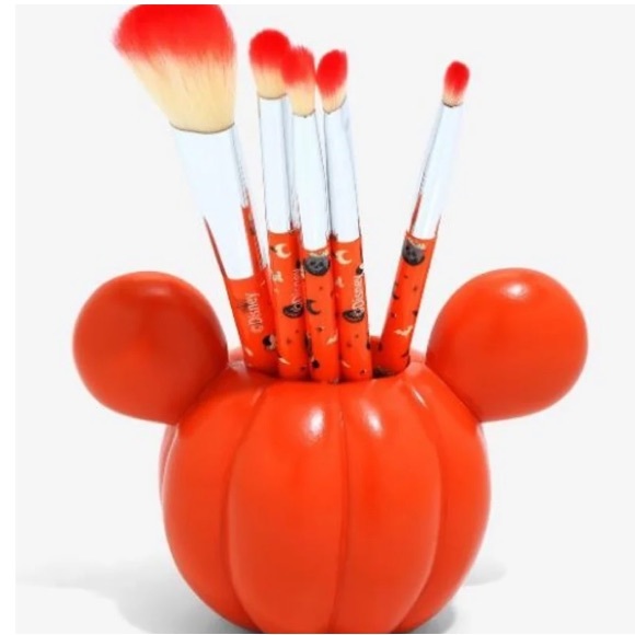 Disney Mickey Mouse Jack-O'Lantern Makeup Brush Set & Holder - Picture 7 of 8